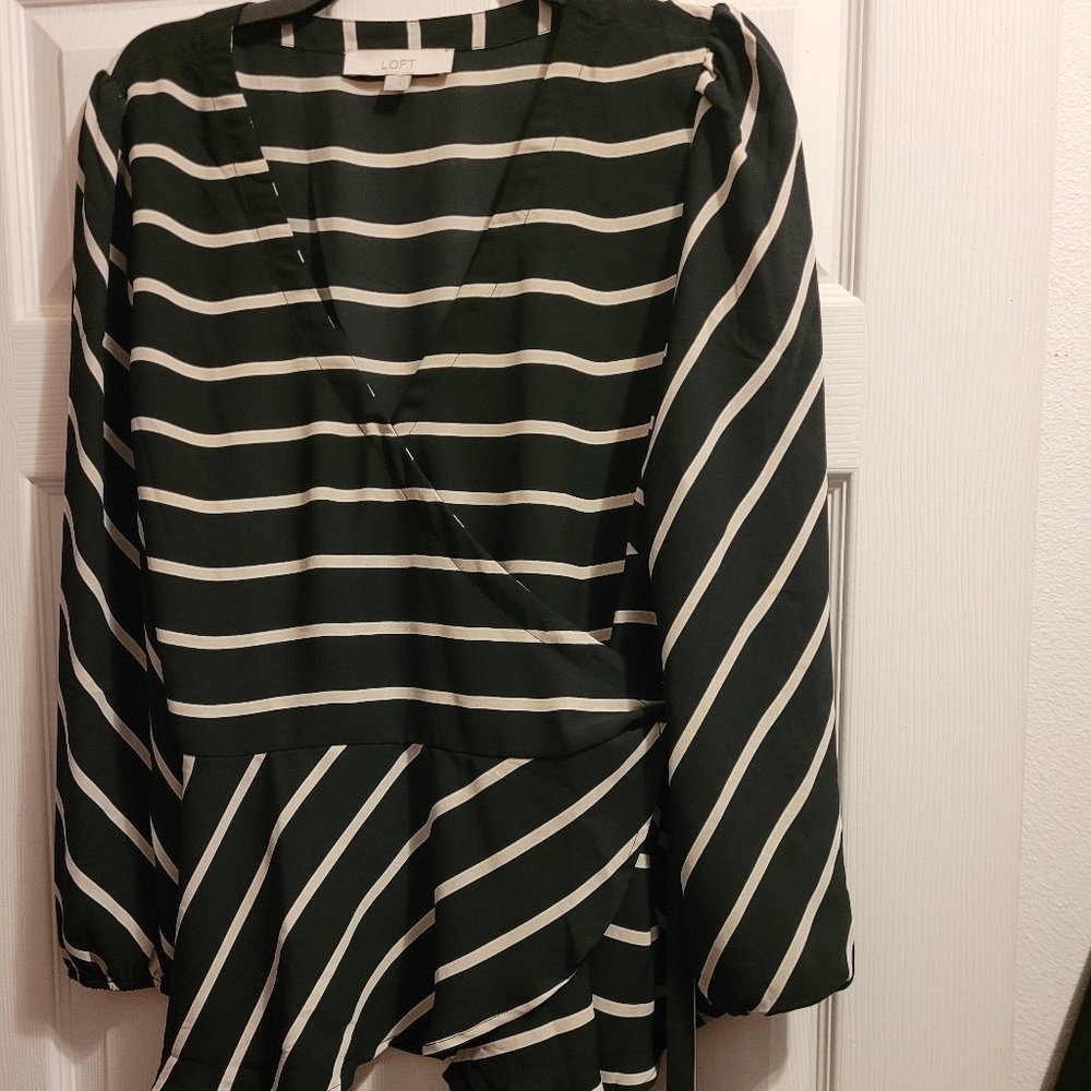 LOFT Wrap Peplum Blouse